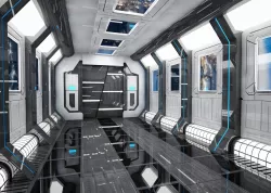 SCI FI INTERIOR SCENE SPACE SHIP 3D model