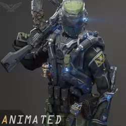 SCIFI - RECON SOLDIER Low-poly  3D model