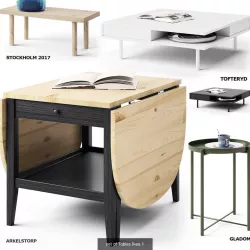 set of 8 tables ikea  3D Model Collection