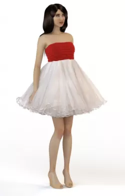 Set skirt and top on the model 3D model