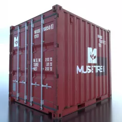 Shipping Container 10ft Rigged Low-poly  3D model