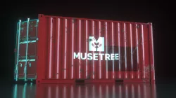 Shipping Container 16foot Rigged Low-poly  3D model
