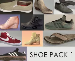 Shoe Pack 1 Low-poly  3D model