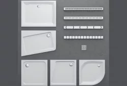 Shower trays and channels Ravak set 41 3D model