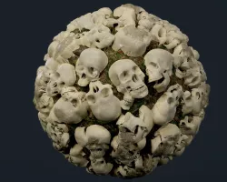 Skulls Bones Seamless PBR Texture 03 Texture