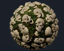 Skulls Bones Seamless PBR Texture 08 Texture