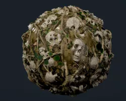 Skulls Bones Seamless PBR Texture 24 Texture
