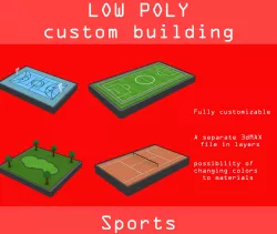 sport camp Low-poly  3D model