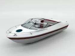 Sport Ski Motor Boat Lowest Detail Low-poly  3D model
