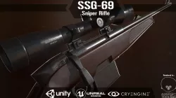 SSG 69 Sniper Rifle Low-poly  3D model