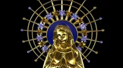 St Virgin Mary Golden Statue 3D model