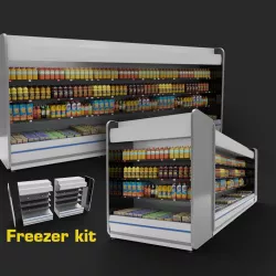 store refrigerator freezer fridge cold storage environment 3D model