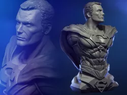 Superman bust - 3d print bust model 3D model