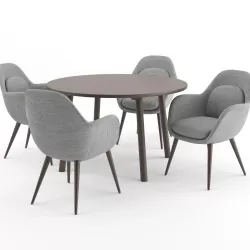 Swoon Chair and Taro Table by Fredericia 3D model