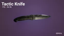 Tactic Knife - Rough Grip - Sharpened Blade Low-poly  3D model