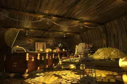 The cabin of a pirate ship treasure 3D model