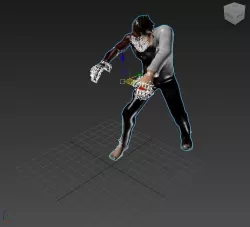  the finished zombie animation goes to the victim Low-poly  3D model