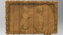 Tiger wall decor 3d stl models for artcam and aspire 3D model