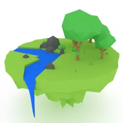 Trees and River 3D model