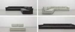 UrbanMod Modern Reversible Sectional Sofa Gray and White 3D model
