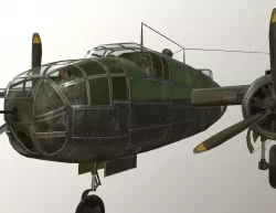 USA Army B-25 Michele Bomber Low-poly  3D model