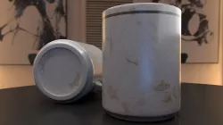 Used Dirty and Clean Porcelain Teacup Low-poly  3D model