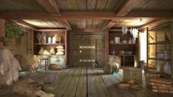 Warehouse provisions on pirate ship 3D model