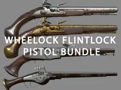 Weapon - Flintlock Wheelock Pistol Pack Bundle 3D Model Collection