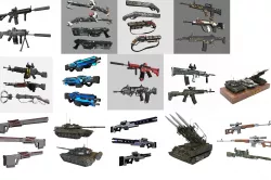 weapon set Low-poly  3D model