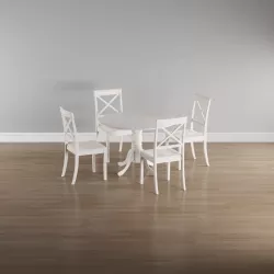  White Small Table and 4 Dinette Chairs 5-piece Dining Set 3D model
