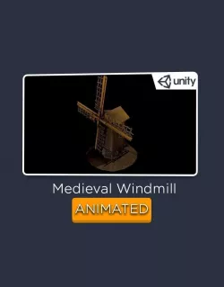 Windmill - Medieval ANIMATED Low-poly  3D model