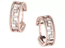 Women hoop huggie Earrings 3dm stl render detail  3D print model