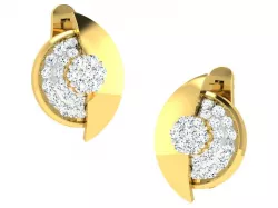 Women hoop huggie Earrings 3dm stl render detail  3D print model