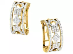 Women hoop huggie Earrings 3dm stl render detail  3D print model