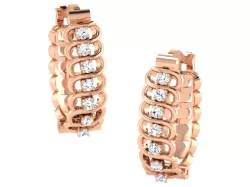 Women hoop huggie Earrings 3dm stl render detail  3D print model