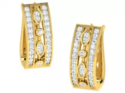 Women hoop huggie Earrings 3dm stl render detail  3D print model