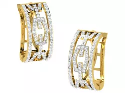 Women hoop huggie Earrings 3dm stl render detail  3D print model