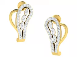 Women hoop huggie Earrings 3dm stl render detail  3D print model