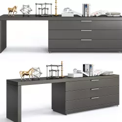 Wooden dresser DYNO DESK by Cattelan Italia 3D model