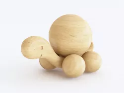 Wooden toy tortoise 3D model
