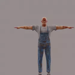 Worker Zombie Low-poly  3D model
