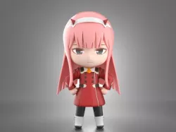 Zero Two chibi figure 3D model