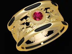 1977 Lucky Dragon Ring  3D print model