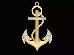 2019 Diamond Anchor Pendant 3D print model