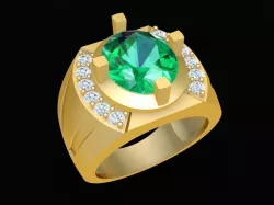 2047 Diamond Men Ring 3D print model