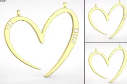 3 Love Heart Medals 3D print model