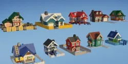  3D models - Unity Asset Store - City Houses Toon Low-poly  3D print model
