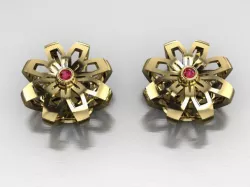8 petal flower eareing 3D print model