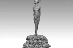 A girl on the skulls 3D print model