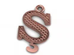 Alphabets Letter Turkish S Pendant 3D print model